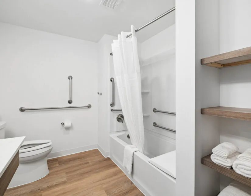 A bathroom at HomeAwhile.